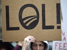 Obama LOL protest sign Obama LOL protest sign